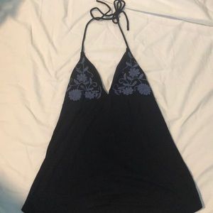 Navy VS cotton halter bra top